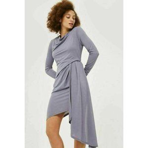 Topshop Asymmetric Crepe Drape Mini Wrap Dress 4
